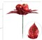 Red Glitter Poinsettia Flower Picks with Ornament Balls – Set of 12, Christmas Floral Decorations